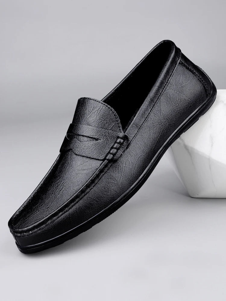 Luxury Genuine Leather Men Casual Shoes Breathable Formal Dress Loafers SlipOn Boat Shoes For Styl 6