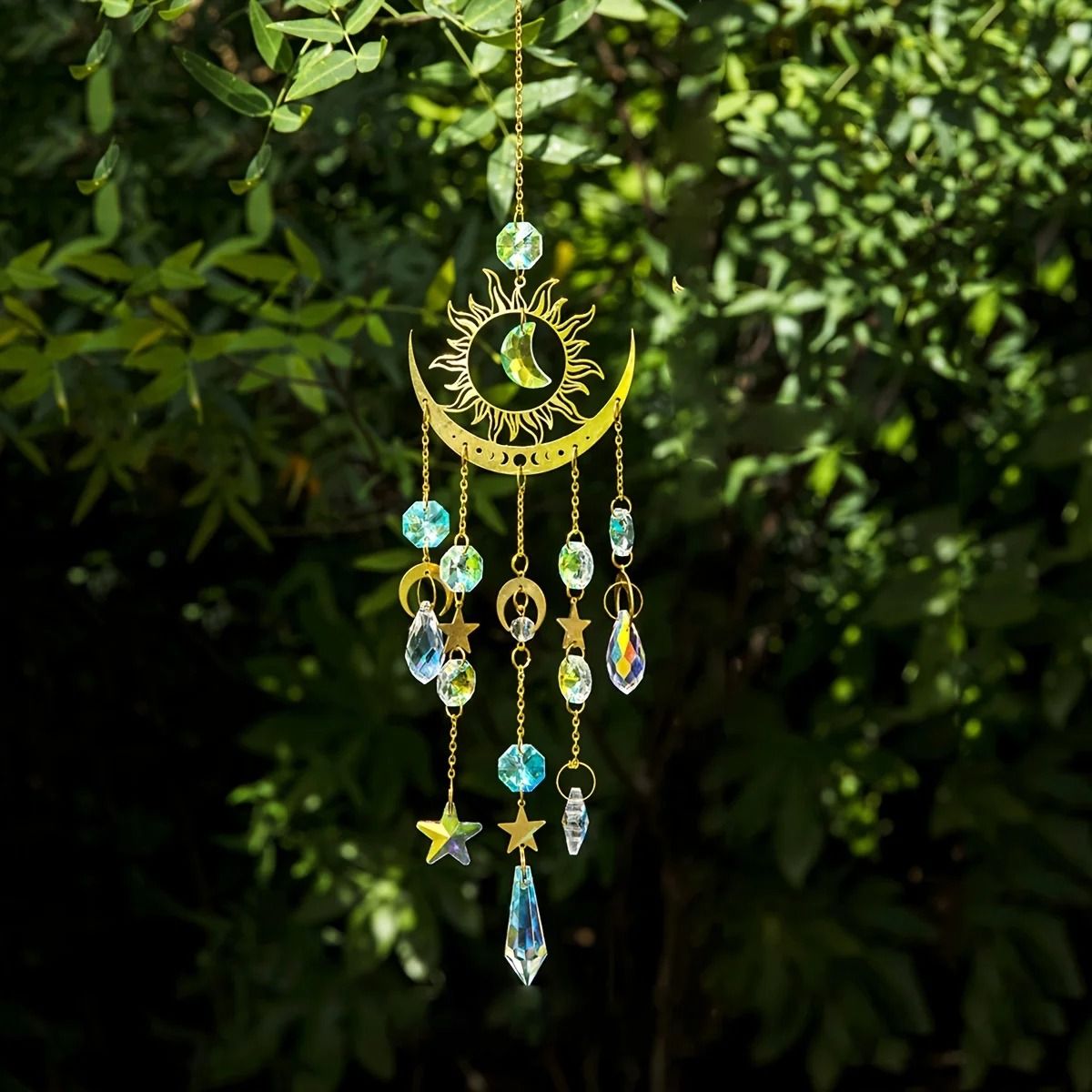 Star And Moon Wind Chime Pendant Sun Catcher Garden Hanging Decoration 5
