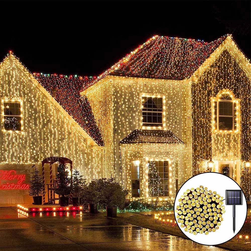 Solar String Lights Outdoor Waterproof Fairy Lights Garden Wedding Party And Tree Decor 8