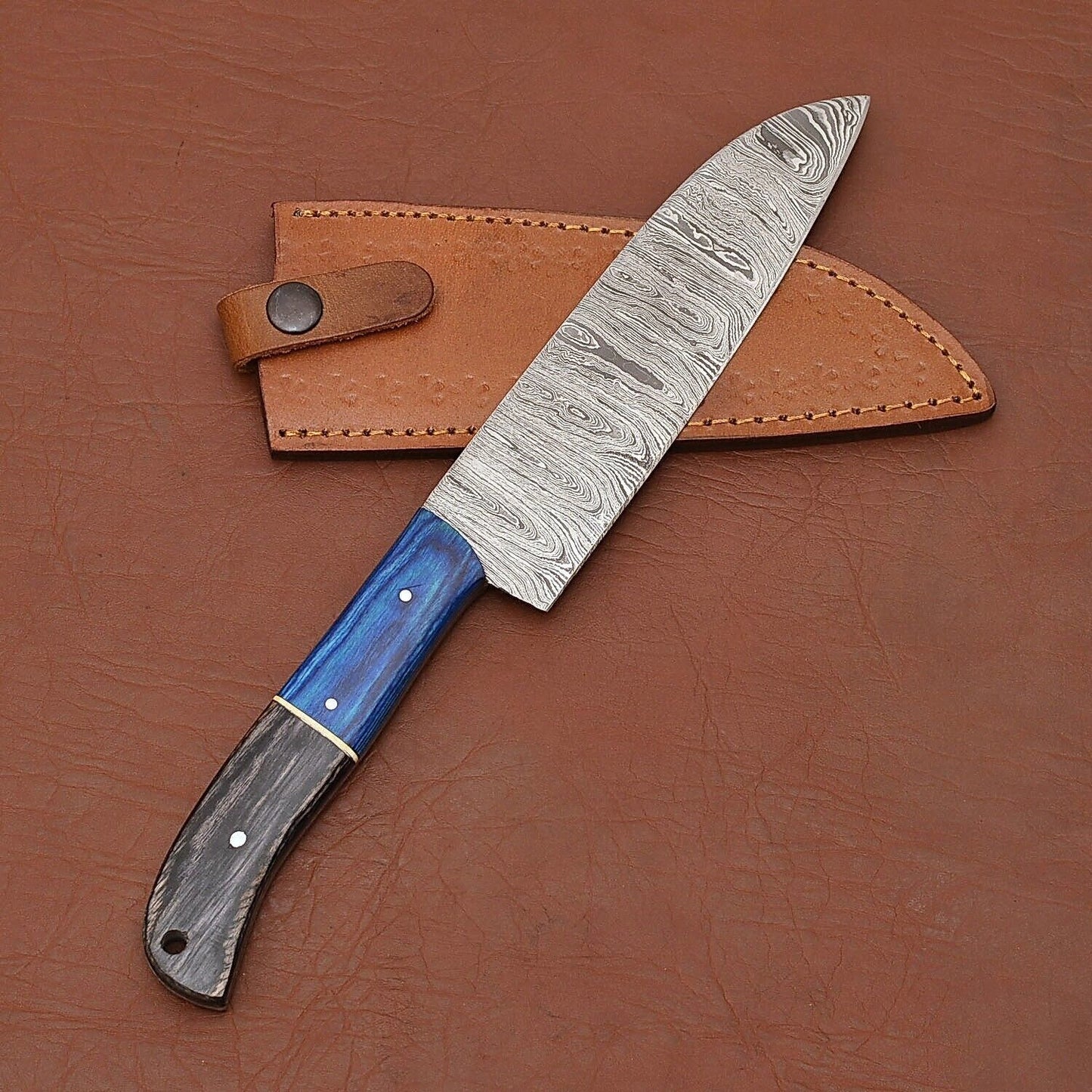 Professional Damascus Steel Kitchen Knife Handmade Chef Knife For Cooking Outdoor Use 3