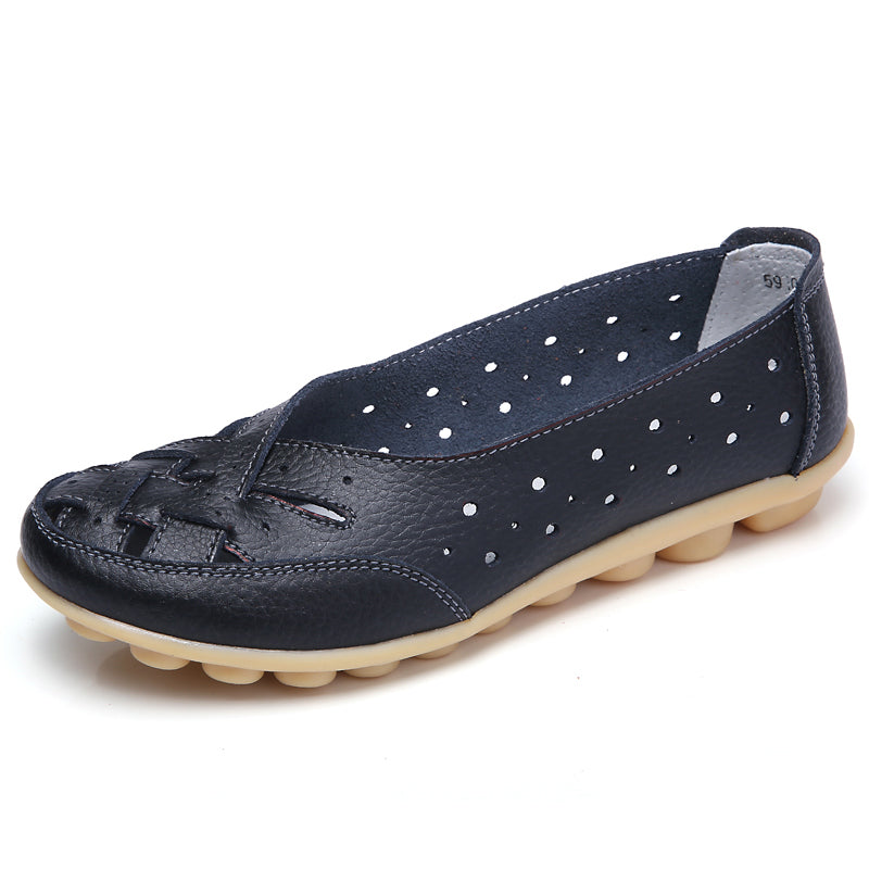 Premium Casual Leather Soft Womens Loafers White Shoes Elegant Flats Footwear Female Lightweight C 7