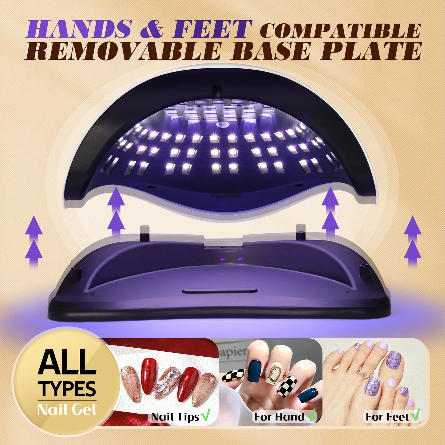 81 LED UV LED Nail Lamp Dryer Auto Sensor 4 Timer Settings Fast Gel Polish Curing Manicure Pedicure 4