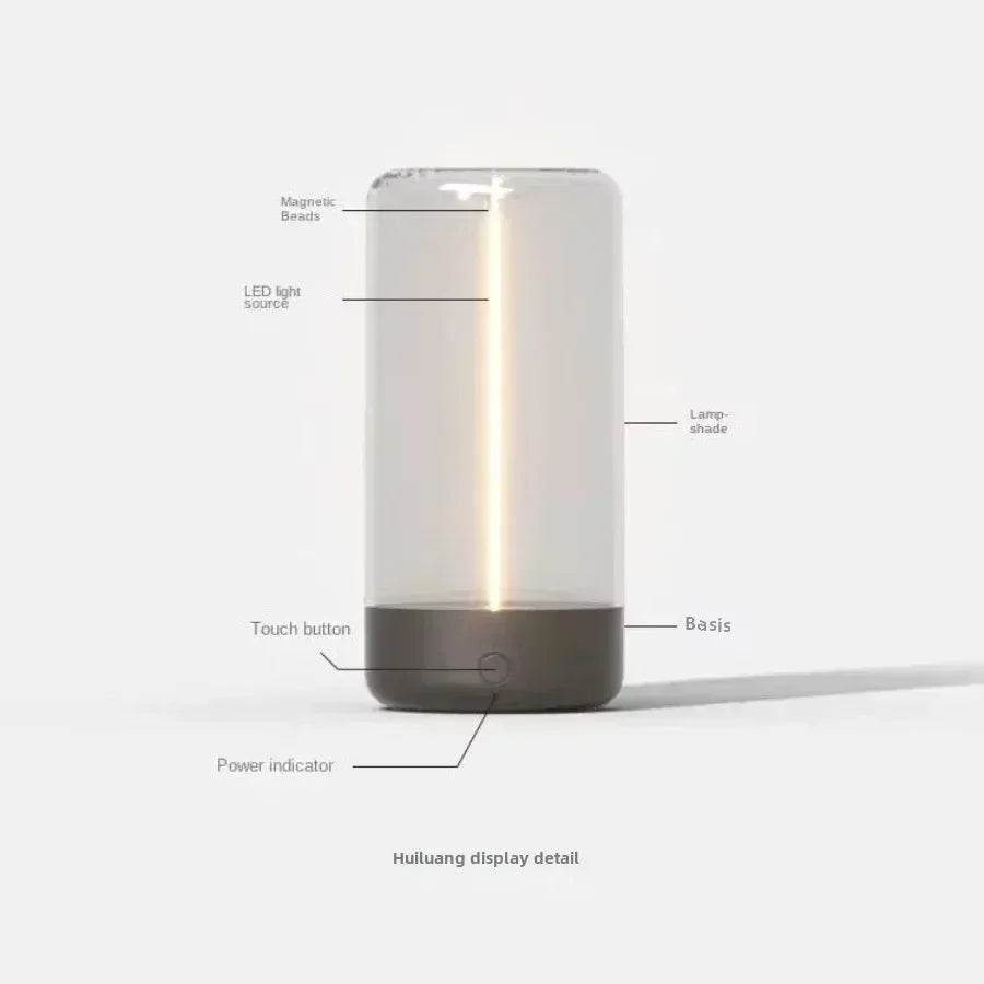Portable Ambient Magnetic Light, Type C Charging, Eye Protection Function, for Bedroom, Study, and Camping