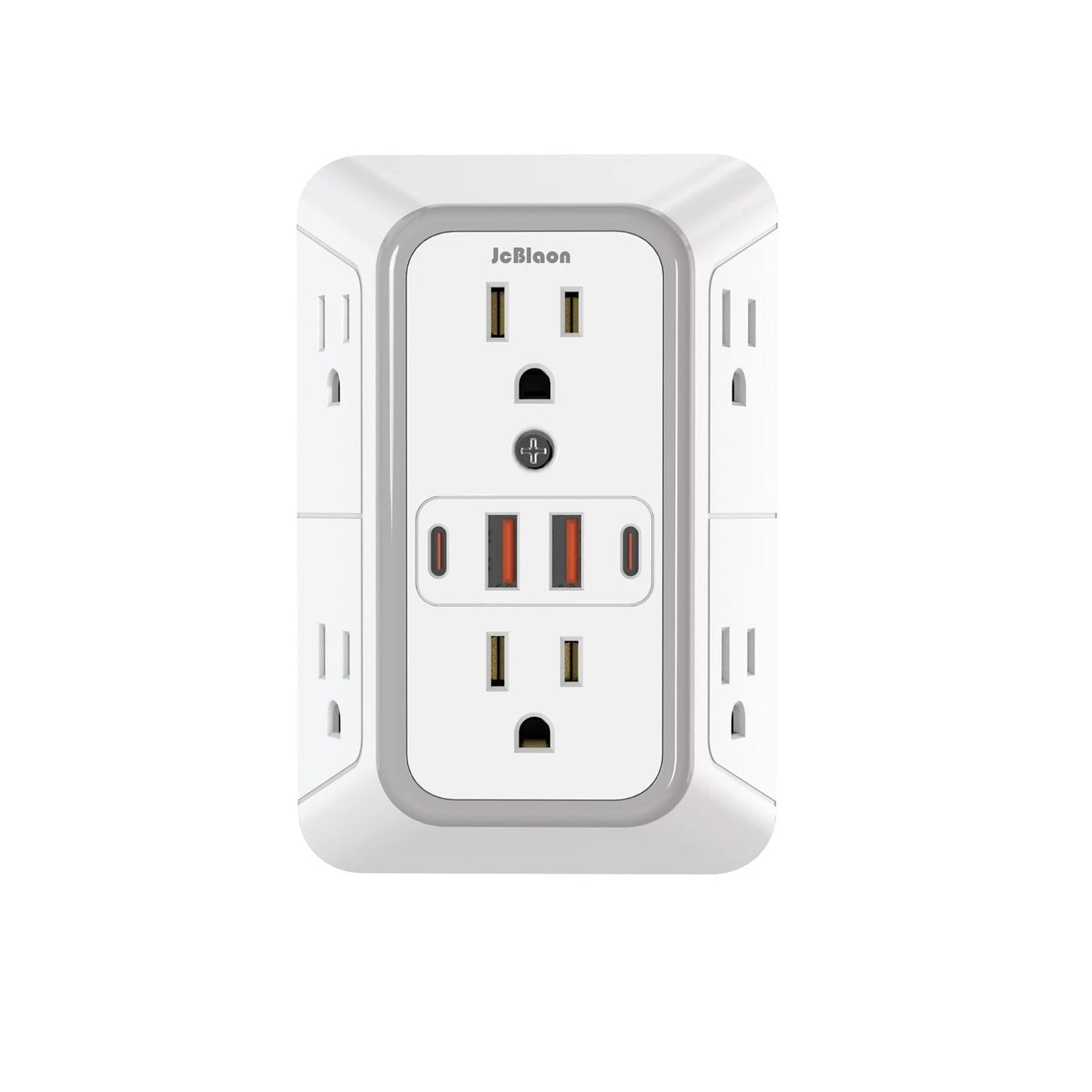 US Multi Socket Wall Plug With 6 AC Outlets And 4 USB Ports Including 2 Type C Fast Charging Power 6