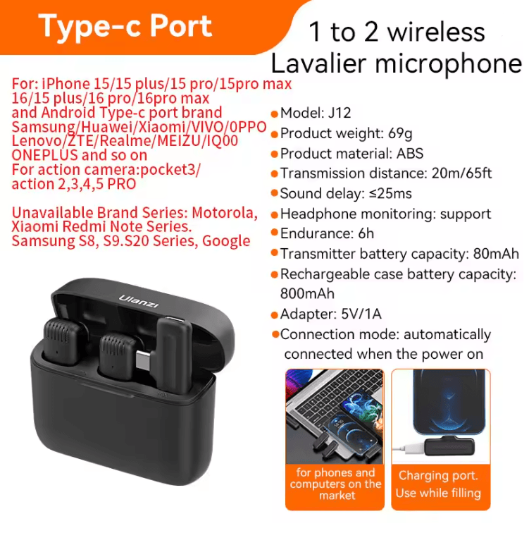 Ulanzi J12 Wireless Lavalier Microphone System 4