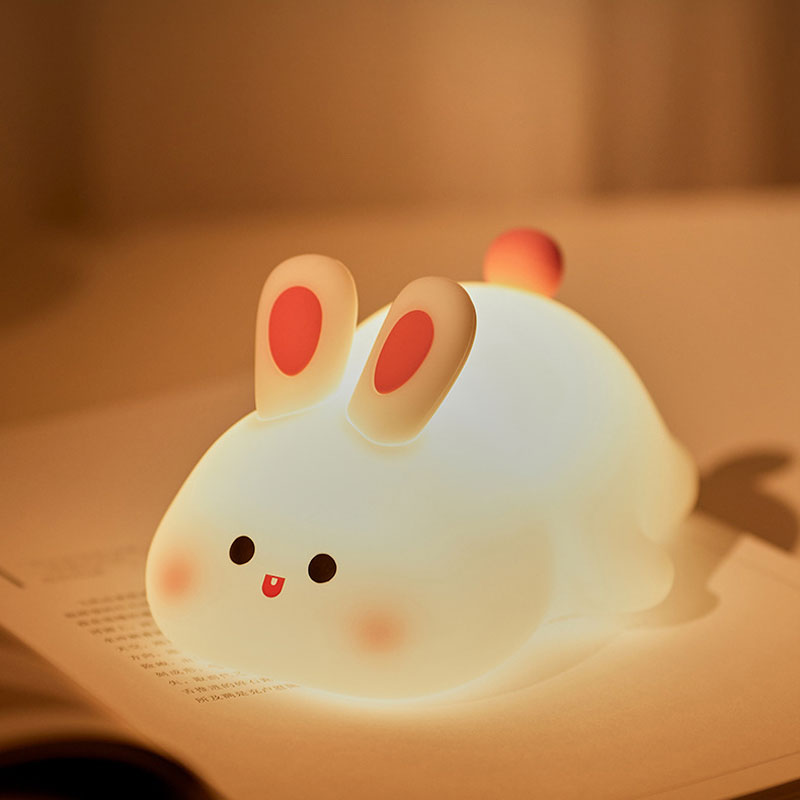 Cute Animal Night Light, Touch Sensor Kids Nightlight, Silicone Bedside Lamp, Cartoon Bedroom Decor, Christmas Gift