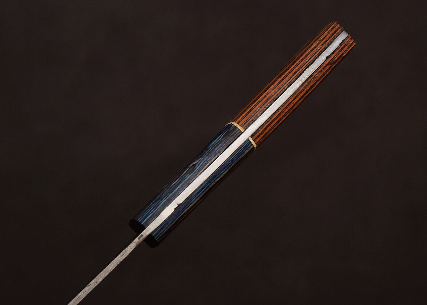 HandForged Damascus Steel Fillet Knife 12 Custom Chef Knife With Leather Sheath Wooden Handle 3