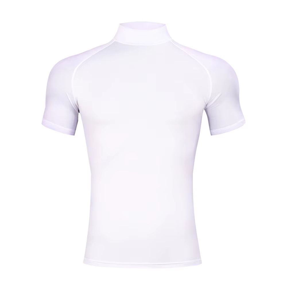 Mens Compression Turtleneck Workout Shirt QuickDry TightFit Gym TShirt For Bodybuilding Running F 7