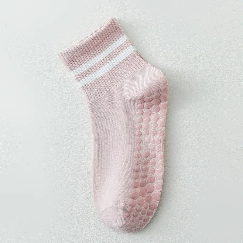 Womens Professional Yoga Socks With Silicone Grip NonSlip Cotton Pilates Fitness Socks 15