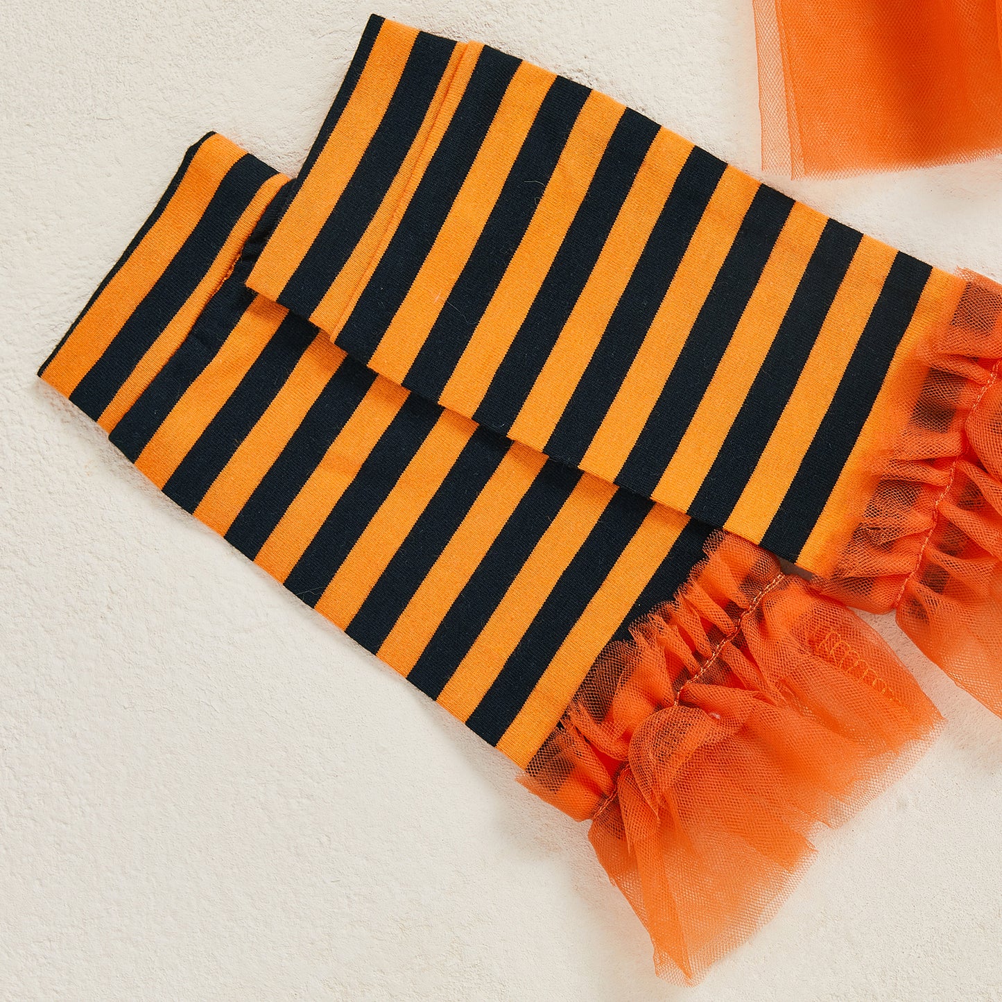 Pumpkin Print Halloween Romper Newborn Baby Girl Costume With Hat Leg Warmers Long Sleeve Dress 4