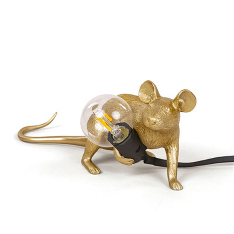 Modern Animal Desk Lamp, Cute Resin Night Light, Mouse Cat Squirrel Design, Home Decor Lighting