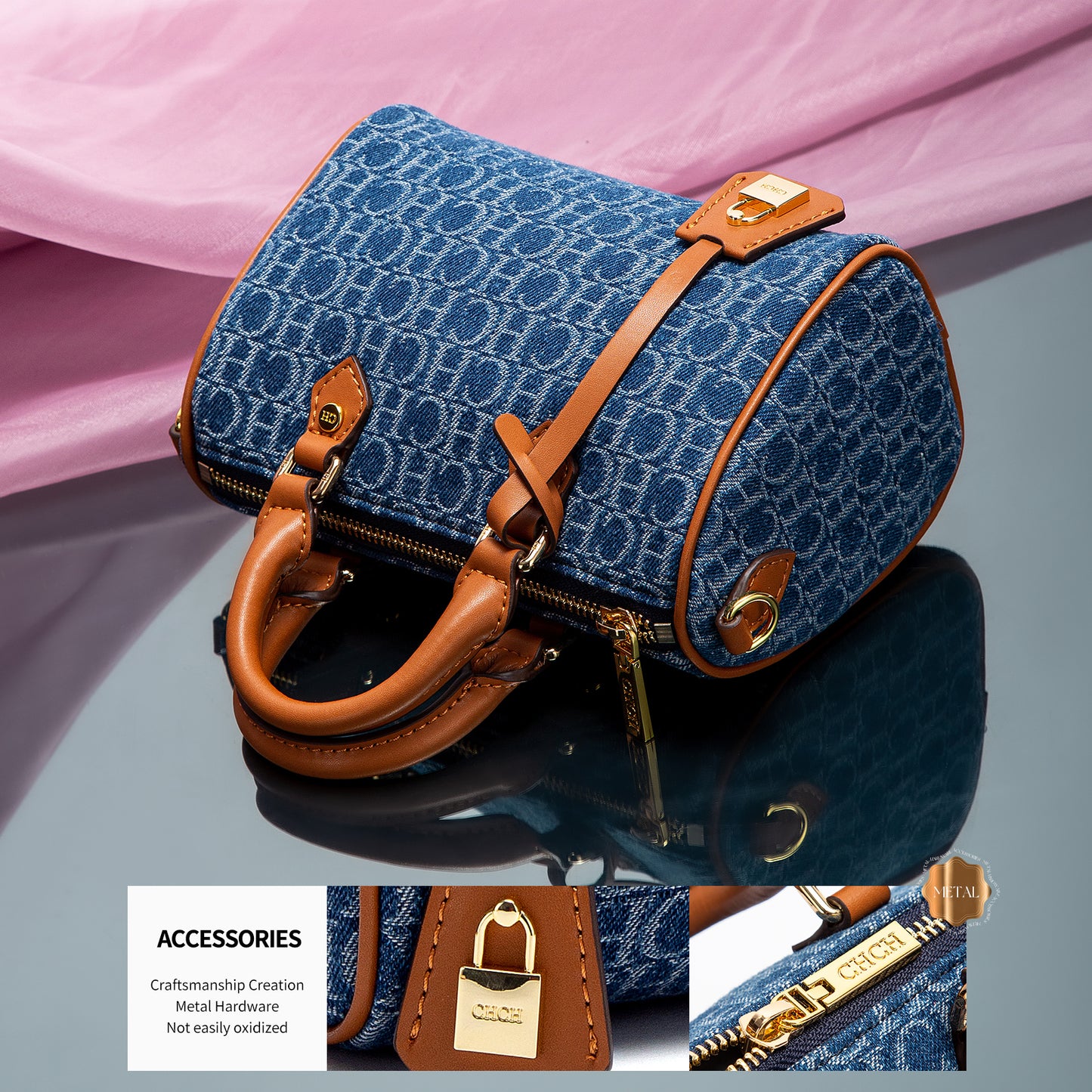 Pillow Bag Womens Shoulder Bag Casual Party Handbag New Cowboy Splicing Style 5