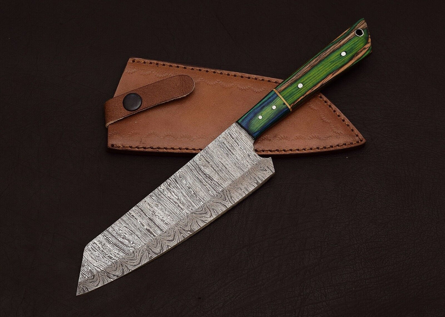 Handmade Damascus Steel Knife Perfect For Kitchen Camping And Outdoor Adventures 3