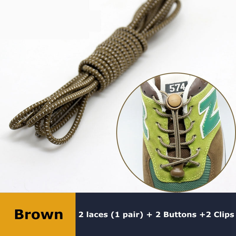 Elastic No Tie Shoelaces Quick Rubber Sneakers Lazy Laces Round Shoestrings Stretching Lock 29