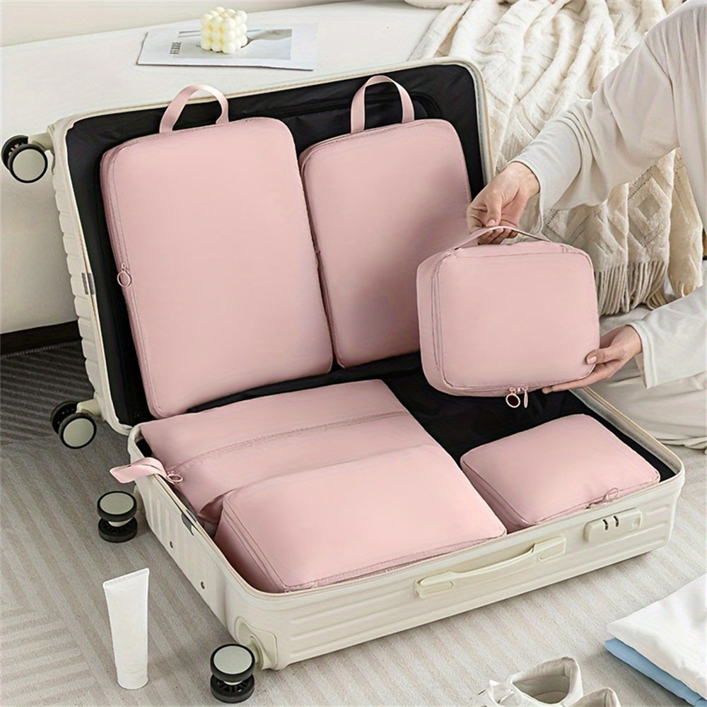 Durable Clothes Storage Bag 6Piece Compression Packing Cube Travel Luggage And Clothing Organizer 5
