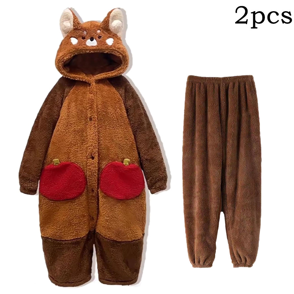 Adult Kigurumi Raccoon Onesie Pajamas Cartoon Animal Costume Soft Fleece Nightgown Halloween Christ 3