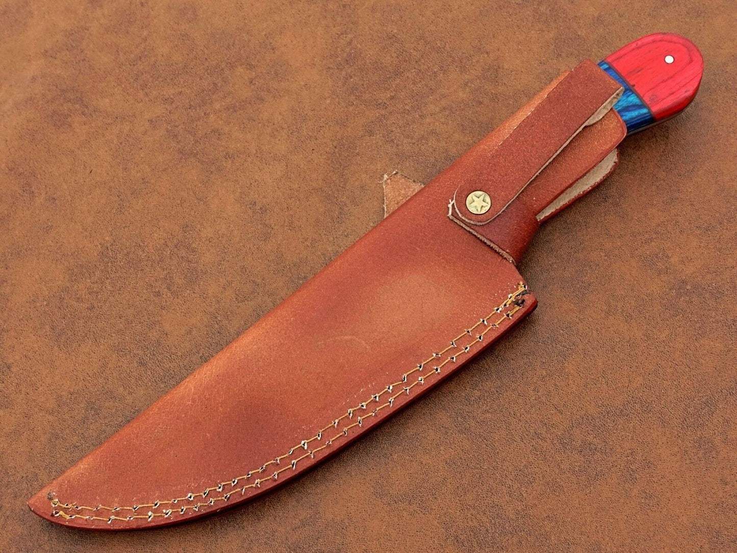 Custom Damascus Blade Kitchen Knife Elegant Wooden Handle 3