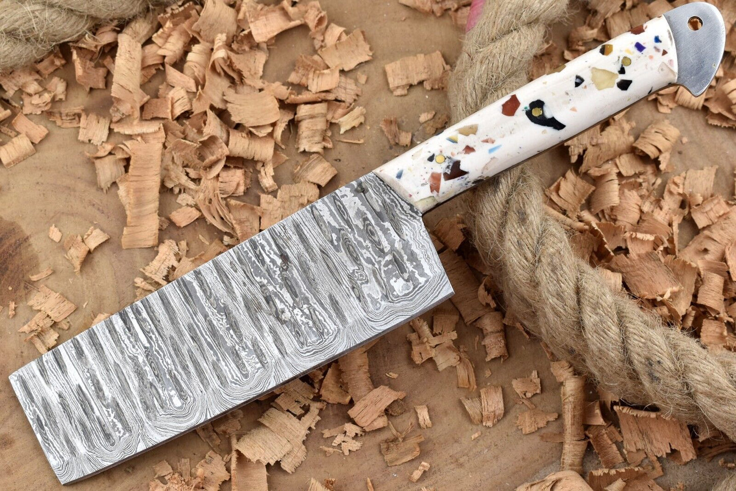 Handmade Damascus Steel Kitchen Chef Knife with Resin Handle