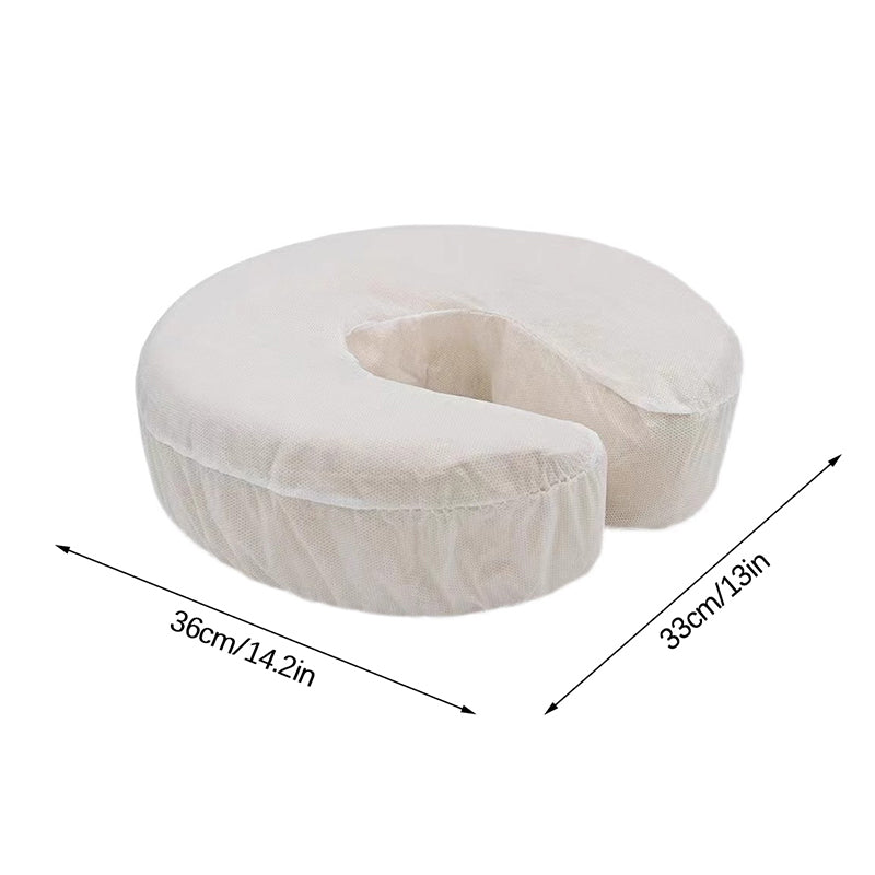 White UShaped Pillowcase 50 Pcs Disposable Headrest Covers Fitted Elastic NonWoven Massage Face Res 4