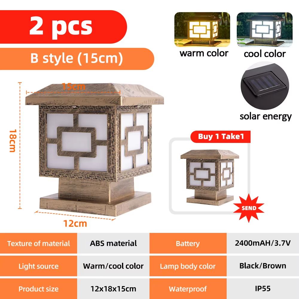 SolarGlow Outdoor Post Lights Solar Powered Fence Cap Lights With Dual Color Modes High Brightnes 9