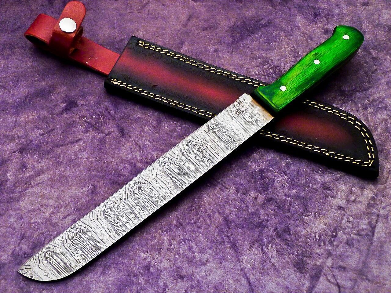 Signature Damascus Steel Chef Knife Handcrafted Wooden Handle Culinary Knife 3