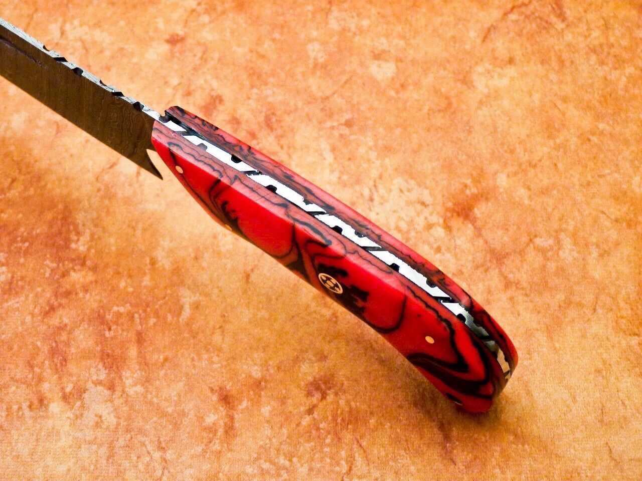 12 Custom Handmade Damascus Steel Chef Knife With Resin Handle Forged Kitchen Knife 3