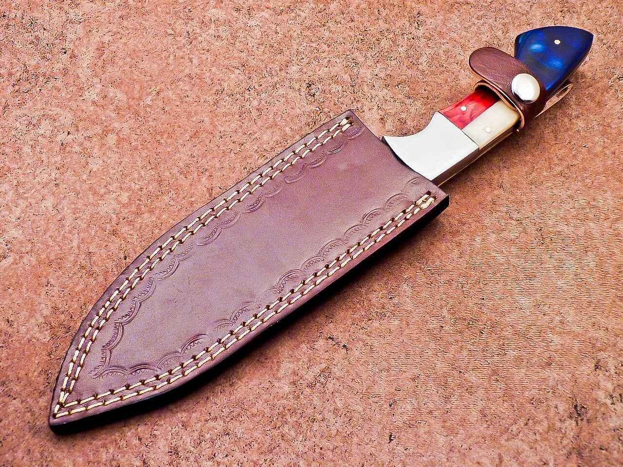 Traditional Damascus Steel Knife Handmade Wooden Handle Knife 3