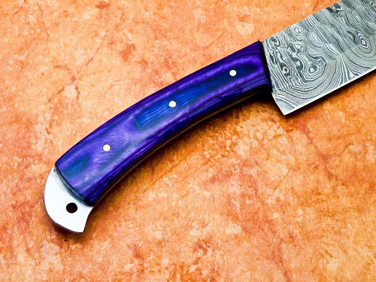 Handmade Damascus Steel Chef Knife Forged Outdoor Sport Knife Full Tang Blade 3