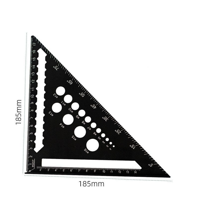 Aluminum Alloy Triangle Ruler, Miter Square Angle Protractor, Woodworking Measuring Ruler, Triangular Metric Angle Gauge