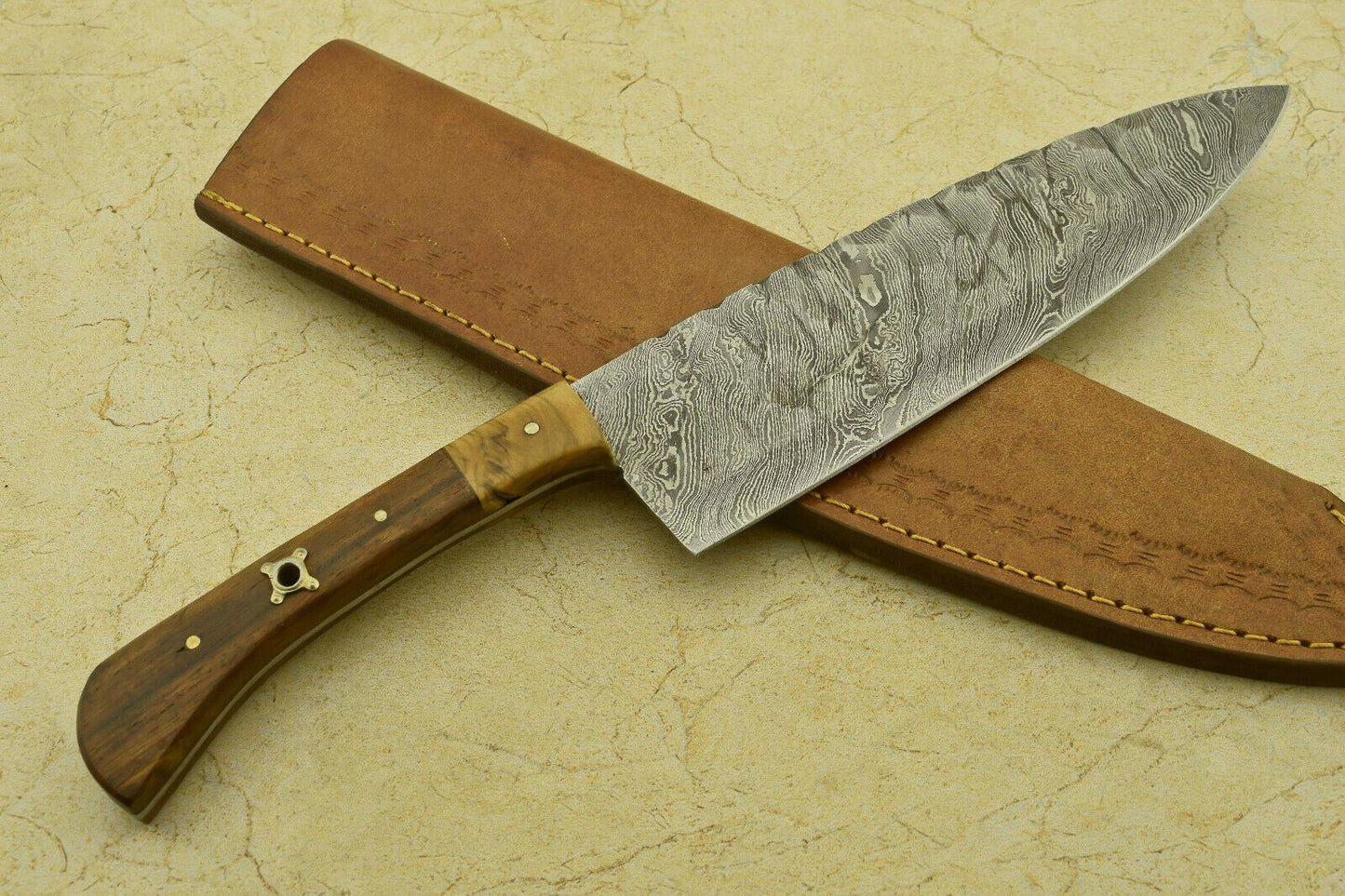 Damascus Steel Fillet Knife 12 Handmade Chef Knife With Full Tang Design 2