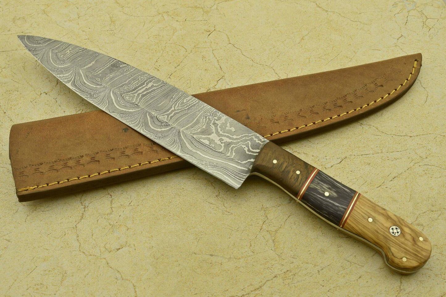 Handmade Damascus Fillet Knife Forged 512Layer Blade With Wooden Handle 3
