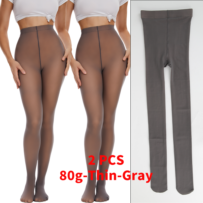 Womens Sexy Thermal Tights High Waist Fleece Lining Shaping Pantyhose Translucent Fake Stockings Wa 3