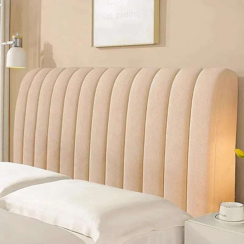 Luxury Velvet Bed Headboard Cover All Inclusive Soft Thick Dust Protector Solid Color Bedside Back 9