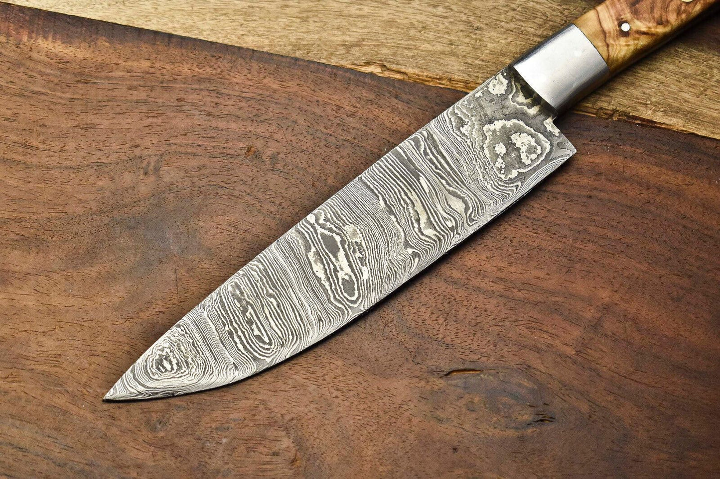 Master Forged Damascus Fillet Knife 512Layer Blade With Polished Wooden Handle 3