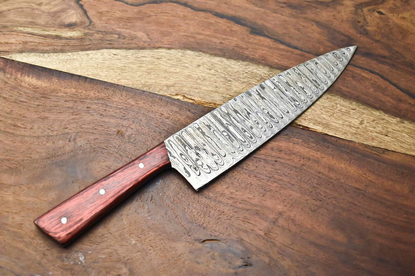 Hand Forged Damascus Steel Knife 12 Full Tang Fillet Knife For Kitchen Outdoor Use 3