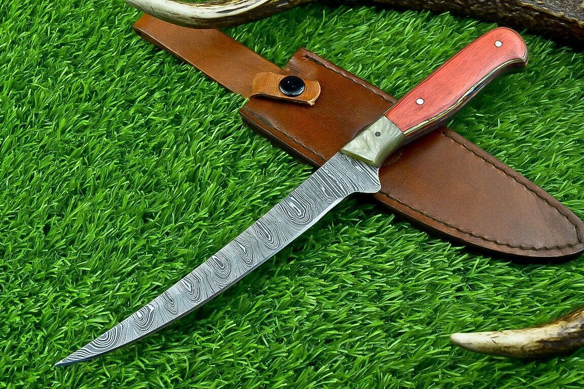 Professional Damascus Fillet Knife 12Inch Full Tang Handmade Chef Knife 4