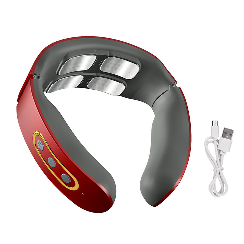 Adjustable Heat Cervical Vertebra Relax Pain Relief Kneading Machine, Smart Electric Neck and Shoulder Pulse Massager