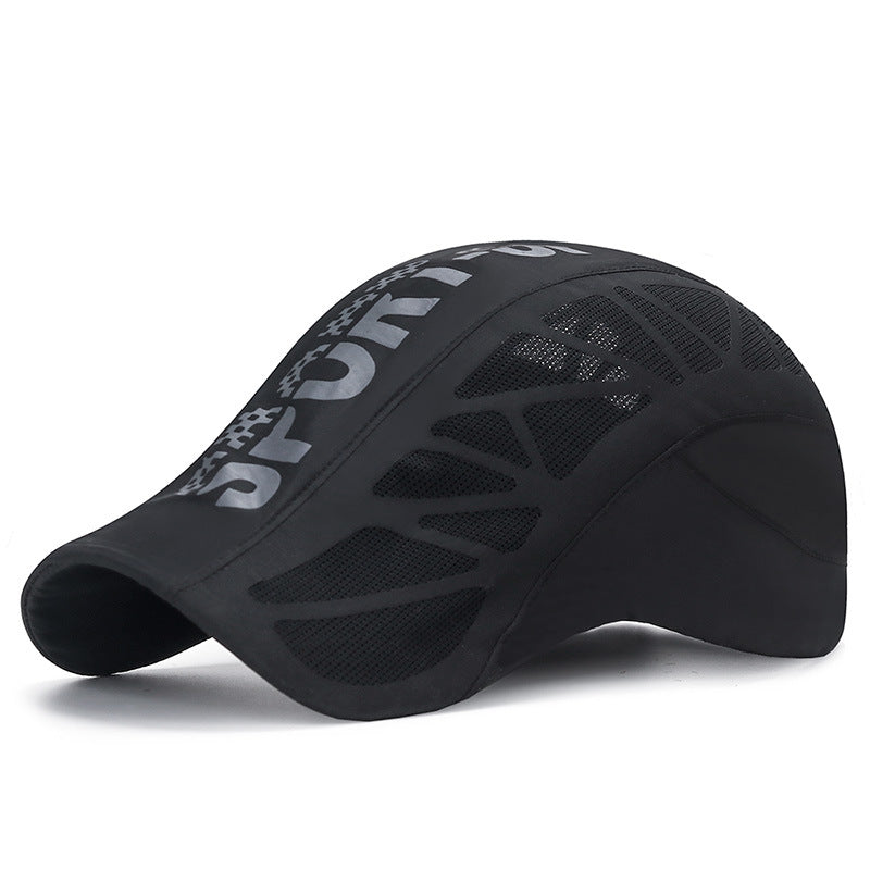 Men's Summer Alphabet Sport Hat, Quick Dry Mesh Shade Cap, Breathable Outdoor Sunscreen Hat