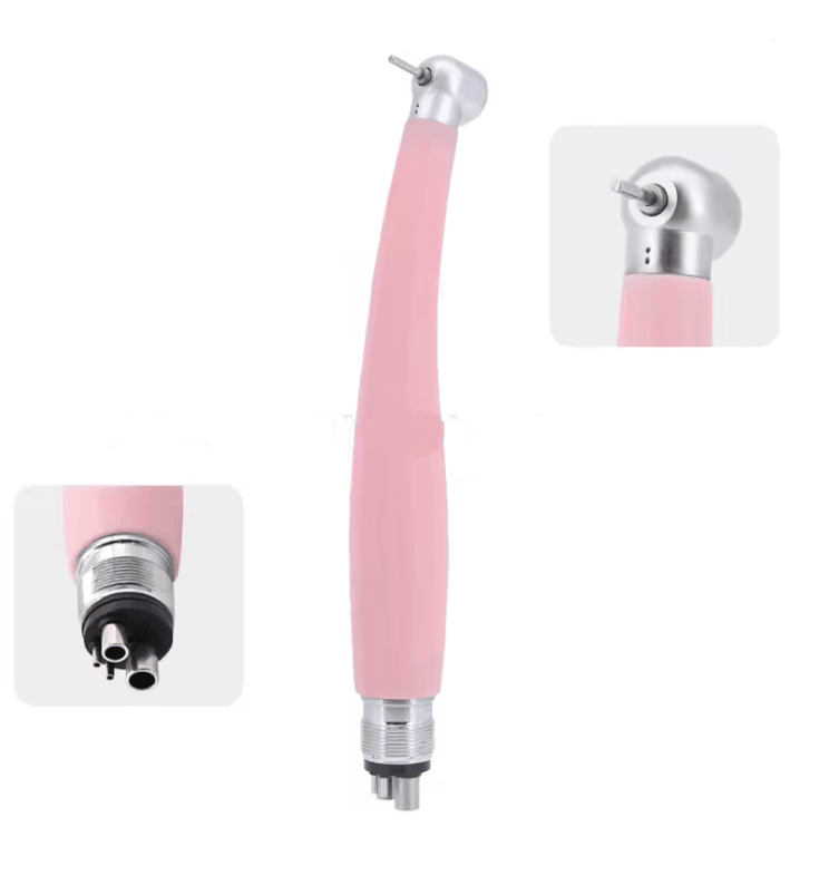 ProLite Pink Dental Handpiece High Speed Push Button With LED Light And Ceramic Bearings 6