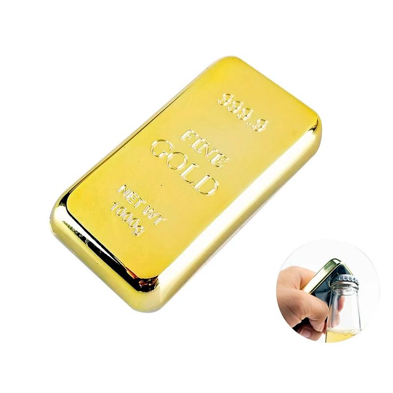 Gold Bar Bottle Opener Magnet Golden Bullion Fridge Beer Bar Kitchen Utensil 6