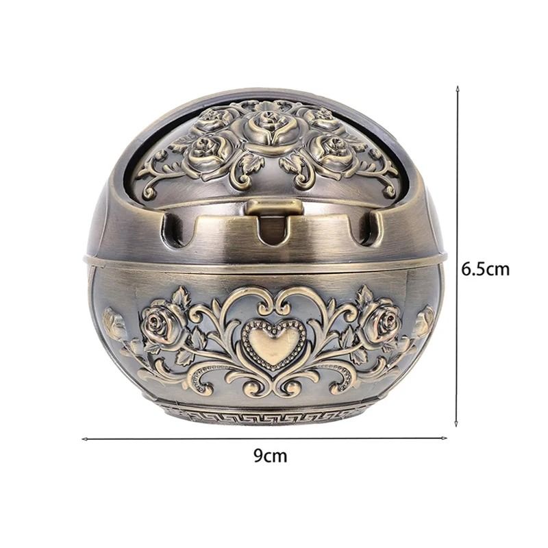 Personalized Ashtray With Lid Windproof Tabletop Decor 6