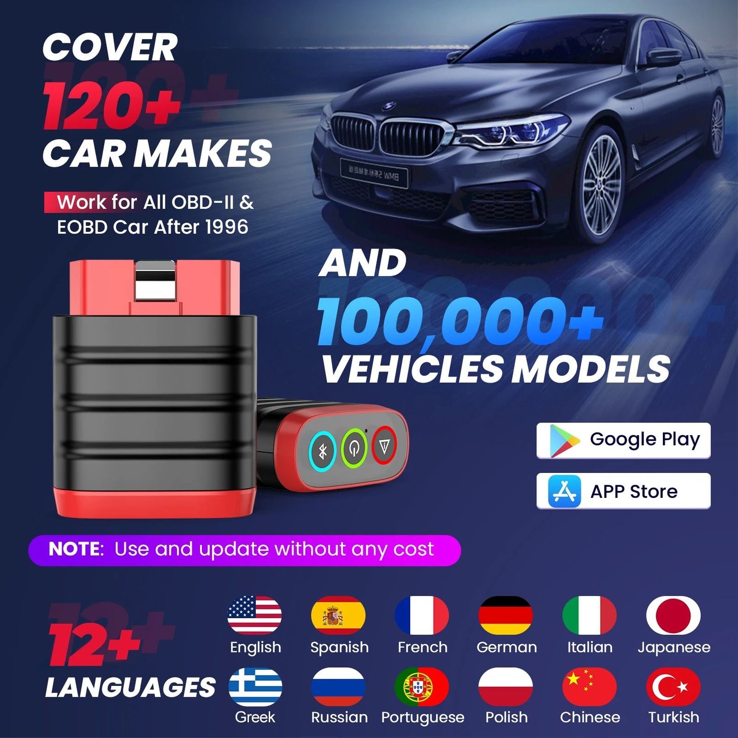 Bluetooth OBD2 Car Diagnostic Scanner Tool 4