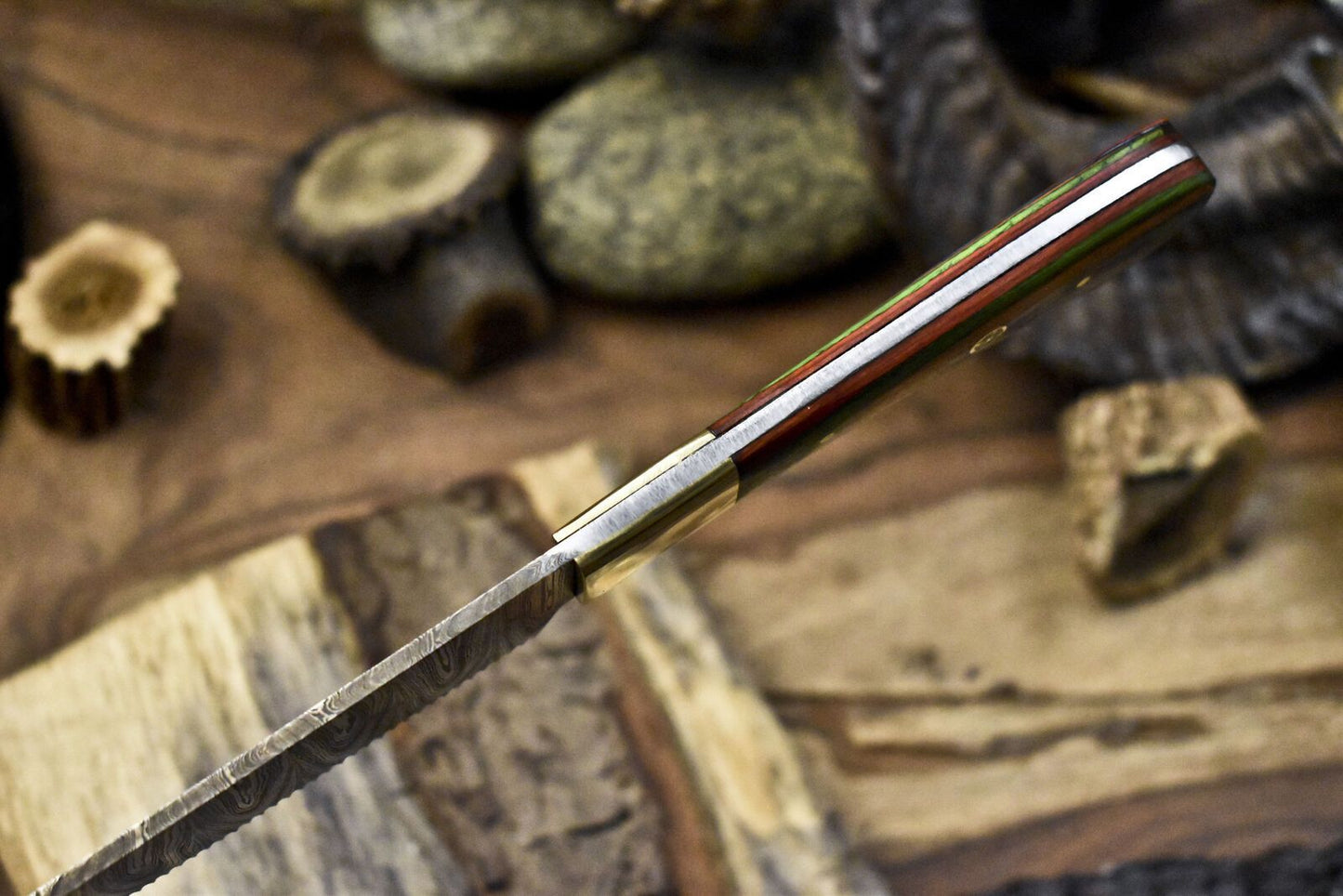 Custom Handmade Damascus Chef Knife Professional Kitchen Knife With Natural Wood Handle 2