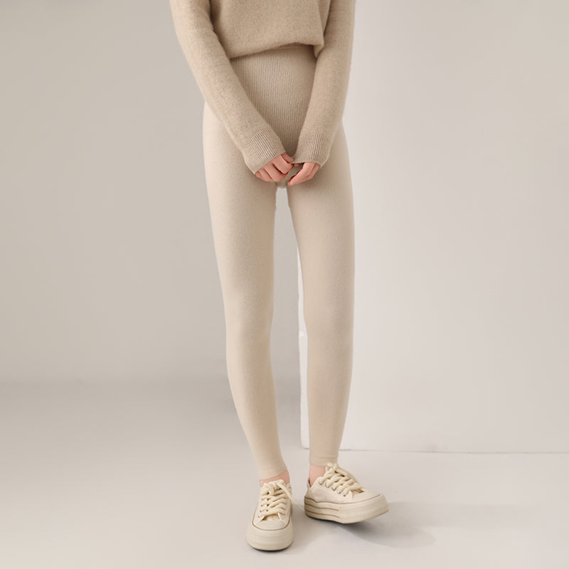 New Women's Wool Leggings, Slim Fit And Warm, Knitted Long Australian Wool Leggings For Autumn And Winter