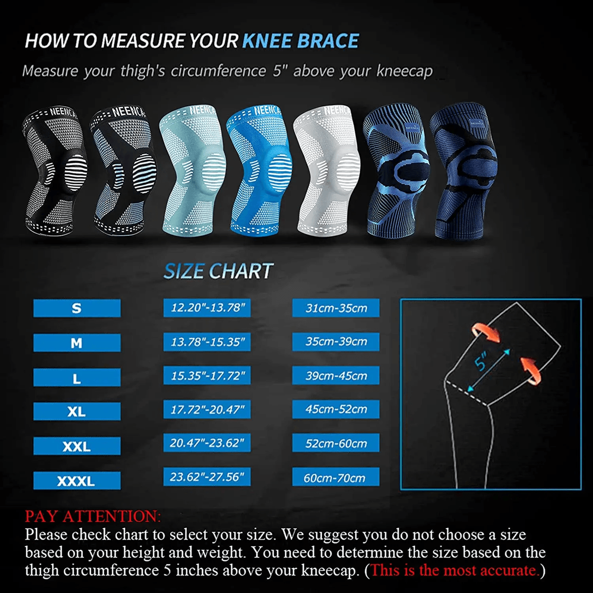 NEENCA Pro Knee Support Brace With Patella Gel And Side Stabilizers 10