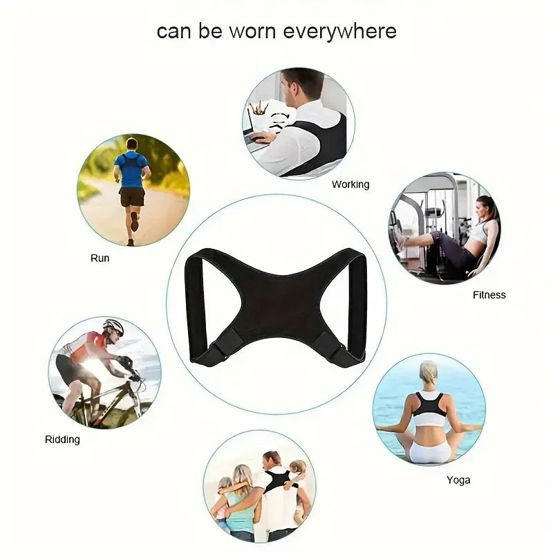 Adjustable Shoulder Brace Straight Holder, Invisible Back Posture Corrector Trainer, Clavicle Support for Adults