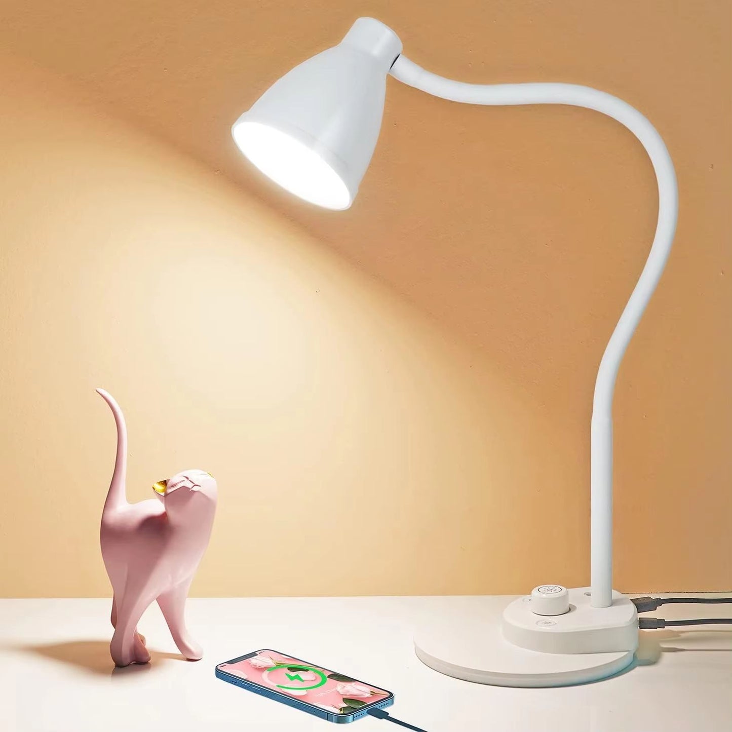 USBC Dimmable LED Desk Light 3Mode Reading Lamp With Intelligent Auto Dimming Task Lighting 7