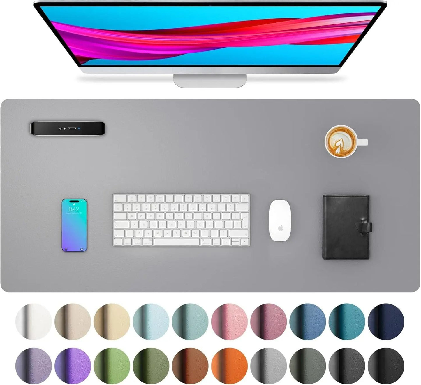 Large Waterproof PU Leather Desk Mat 19