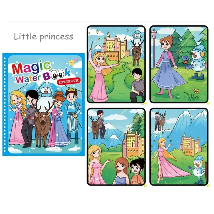 Creative Kids Water Drawing Book, Reusable Design, Portable Travel Toy, Holiday Christmas Gift