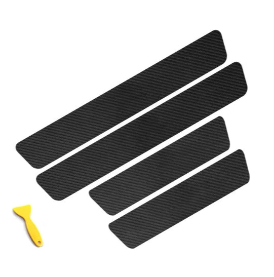 Carbon Fiber Leather Car Sticker, Thick Car Door Plate Protective Stickers, Anti Scratch Decal, Sill Scuff Cover
